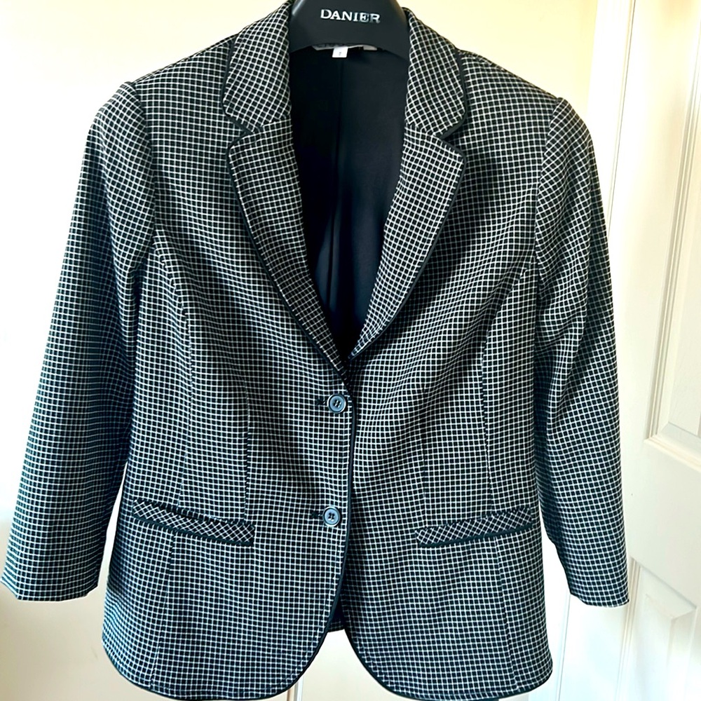 Jacket and skirt- black and white suit